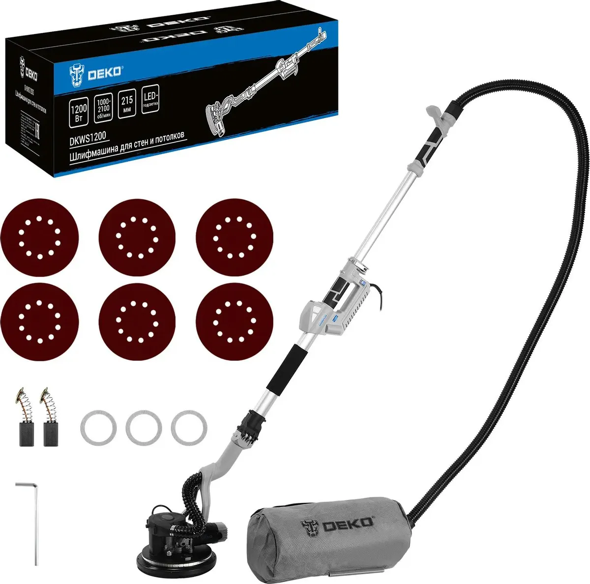Эксцентриковая шлифовальная машина Deko DKWS1200, 1.2 кВт, 22.5 см
