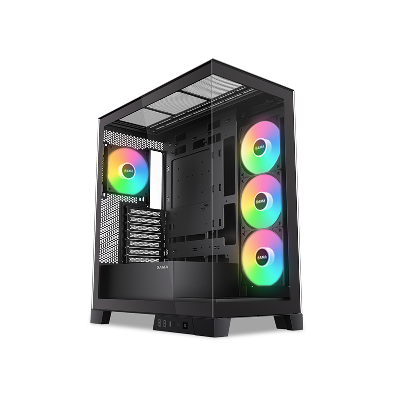 Корпус SAMA V50, Midi-Tower, без БП, черный