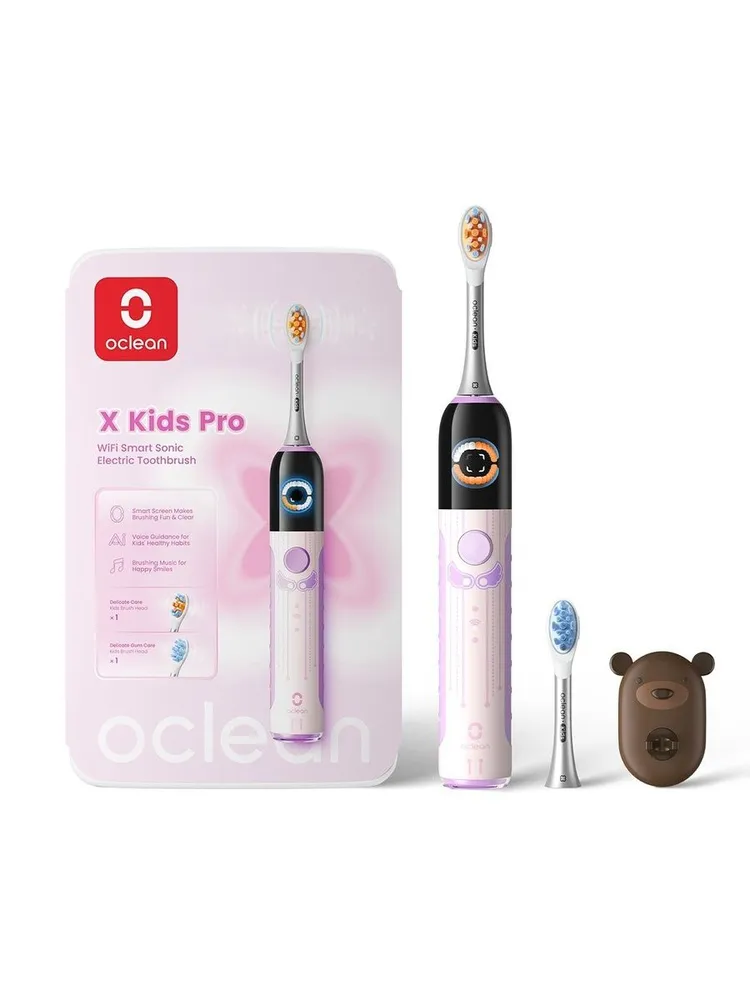 Электрическая зубная щетка Oclean X Kids Pro, насадок: 2, режимов: 2, розовый