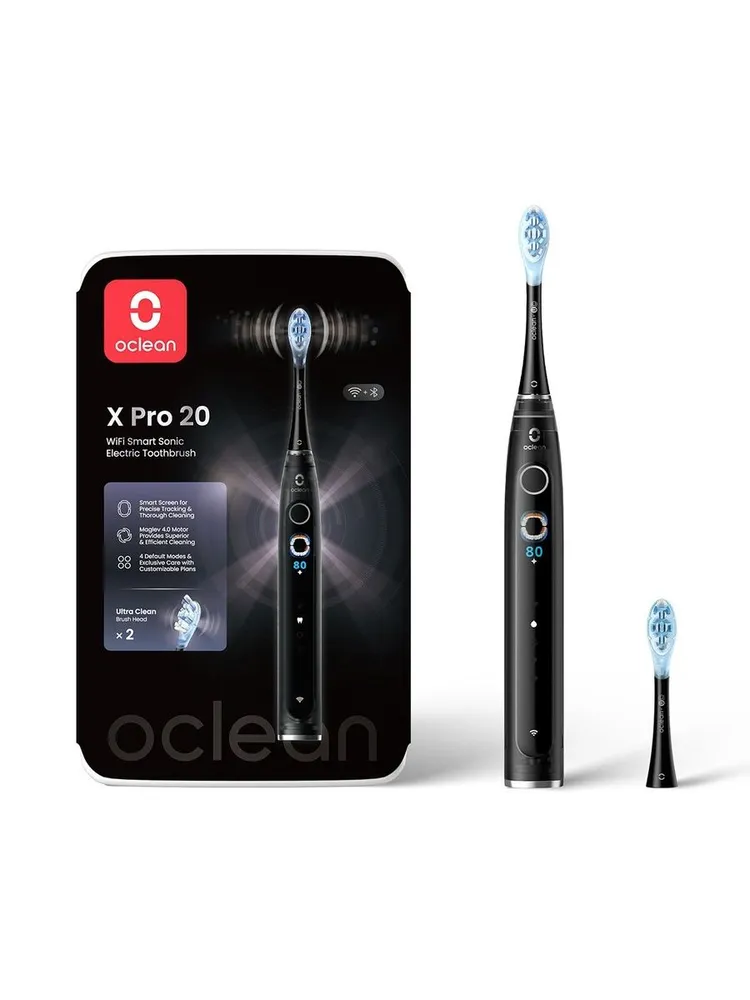 Электрическая зубная щетка Oclean X Pro 20, насадок: 2, режимов: 4, черный