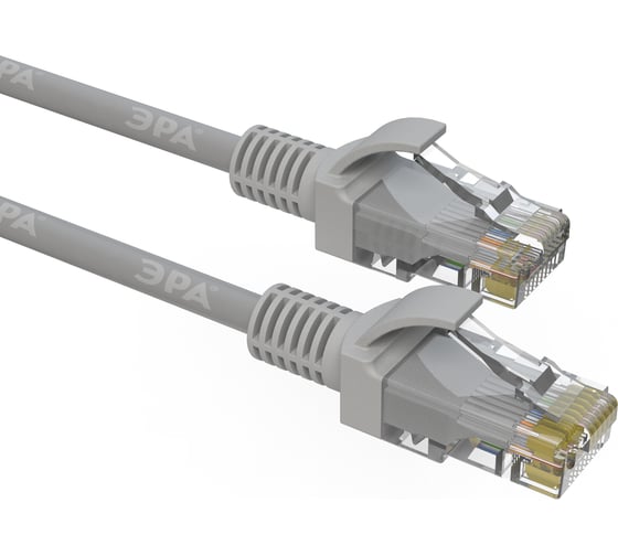Патч-корд ЭРА UTP, кат.5e, 10 м, RJ45-RJ45, серый (Б0051376)