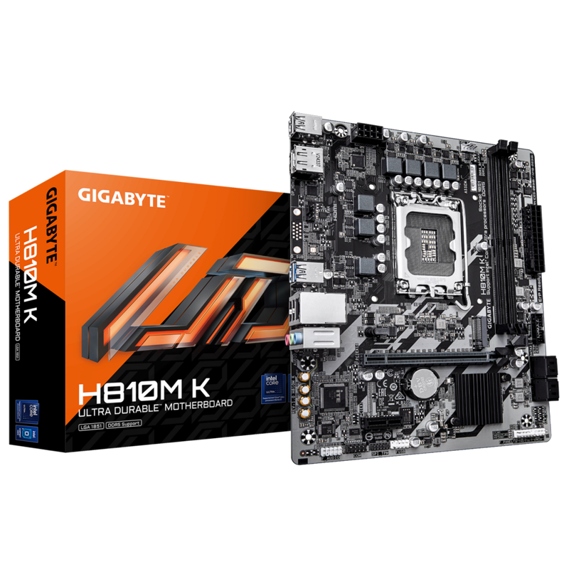 Материнская плата GIGABYTE H810M K, LGA1851, Intel H810, mATX