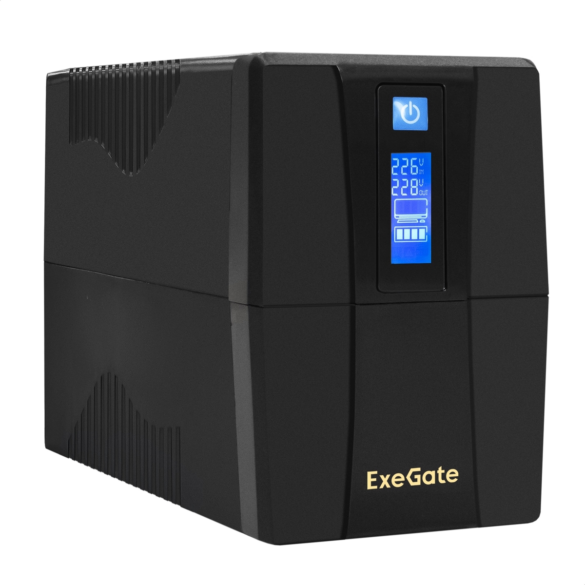 ИБП ExeGate LLB-1000.LCD.AVR.2SH.RJ.USB, 1000 В·А, 550 Вт, черный (EX292621RUS)