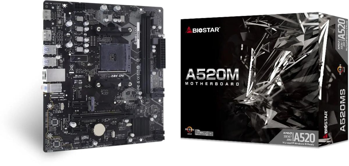 Материнская плата Biostar A520MS, SocketAM4, AMD A520, mATX