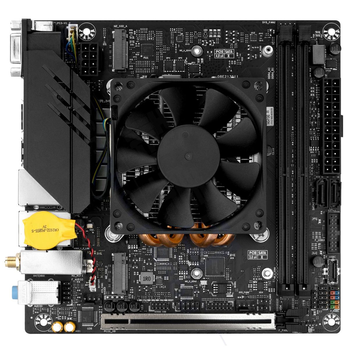 Материнская плата с процессором и кулером MaxSun MS-MoDT 12450H ITX WIFI F 12450H, Socket1700, Intel H610, mini-ITX