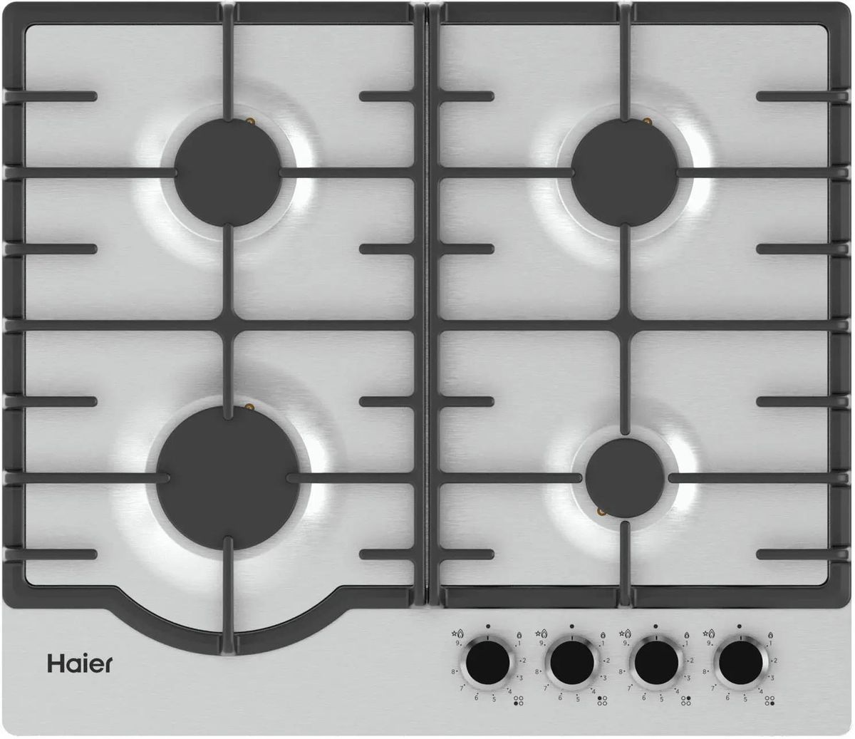 Газовая варочная панель HAIER HHX-M64RNVX 4 конфорки, серебристый