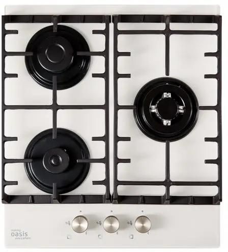 Газовая варочная панель OASIS P-3GWT 3 конфорки, белый