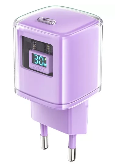 Сетевое зарядное устройство Acefast Sparkling A53, PD 30 Вт, фиолетовый