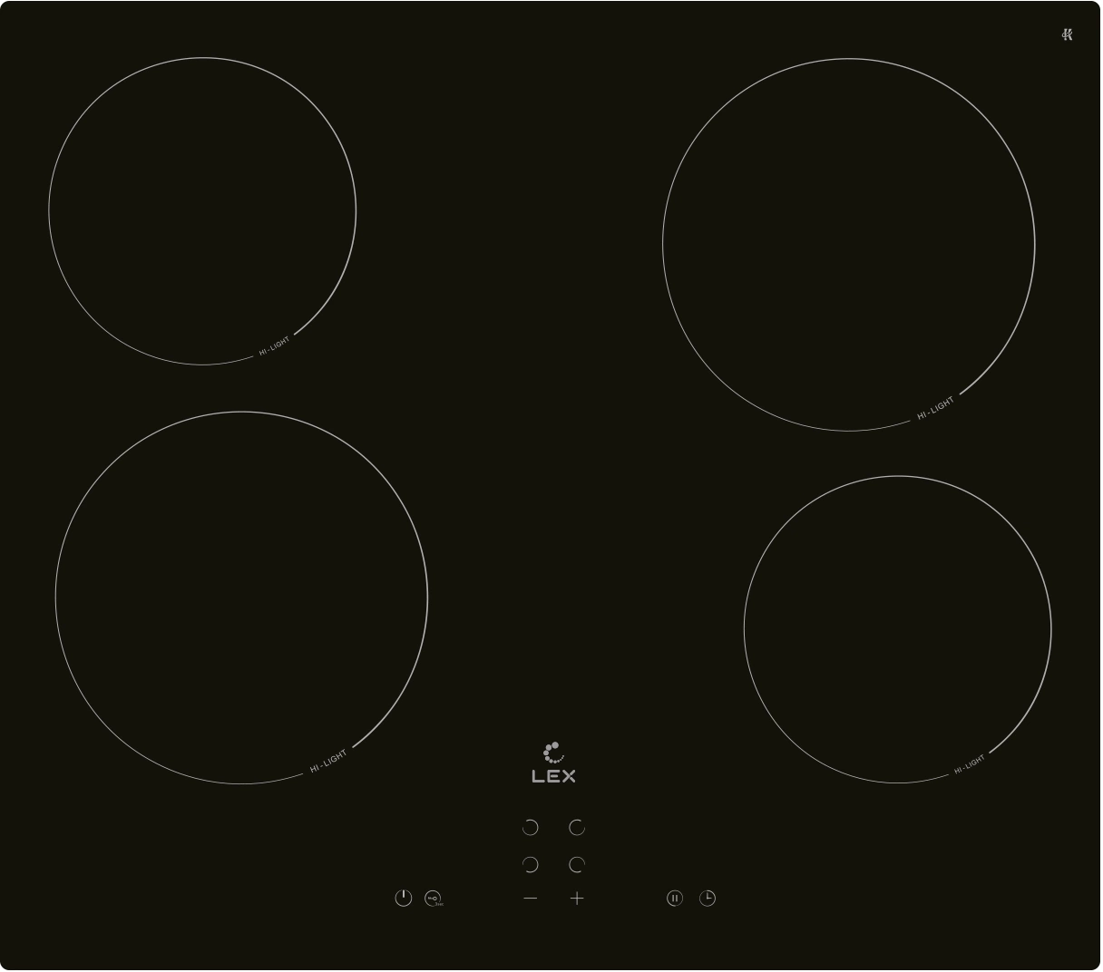 Электрическая варочная панель Lex EVH 640B BL 4 конфорки, черный