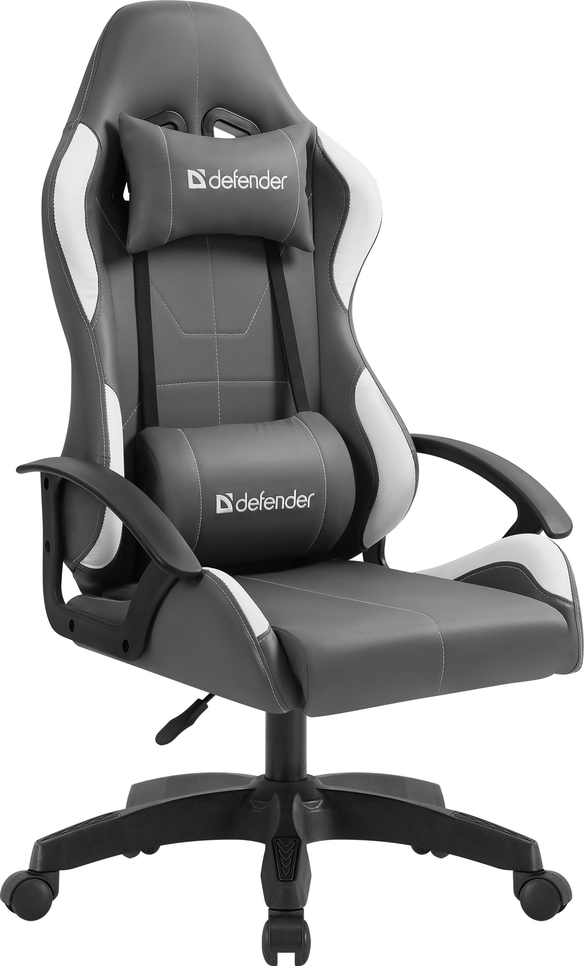 Кресло игровое Defender Chromos, серый/белый
