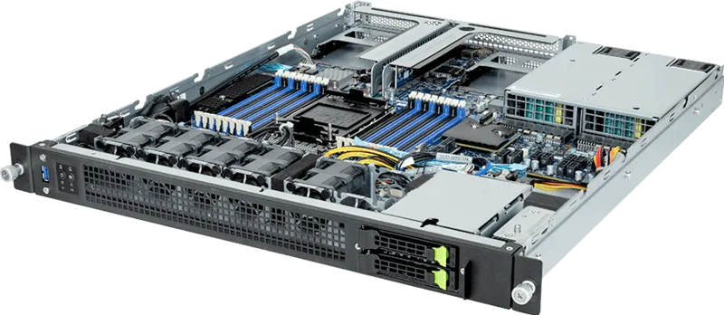 Серверная платформа Gigabyte E163-S30-AAB1, 1xSocket4677, 16xDDR5, 2x2.5 HDD HS, Redundant 2x800 Вт 1U (6NE163S30DR000ABB1)
