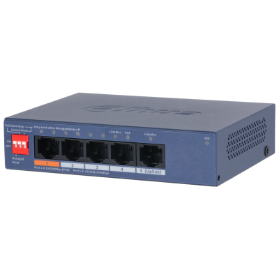 Коммутатор Dahua CS4005-4ET1GT-60, 4x100 Мбит/с, SFP/uplink: RJ-45x1 (DH-CS4005-4ET1GT-60)