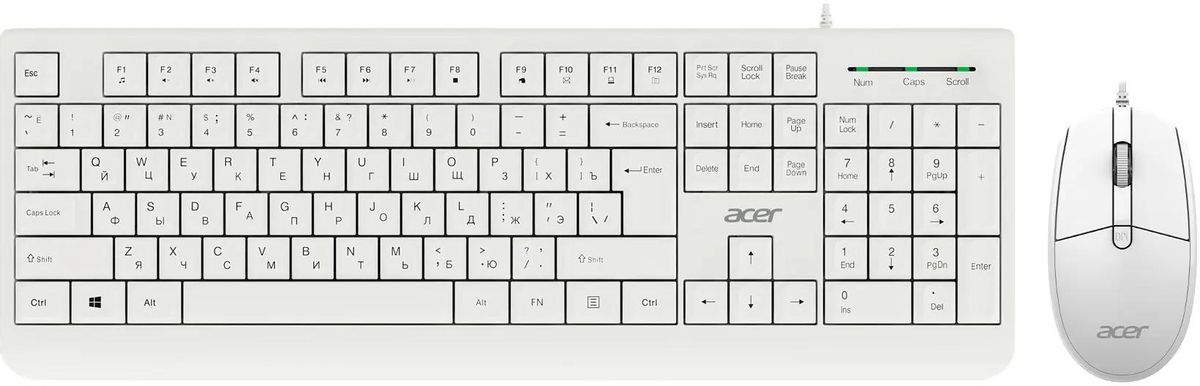 Клавиатура + мышь Acer OCC400, USB, белый (ZL.ACCCC.014)