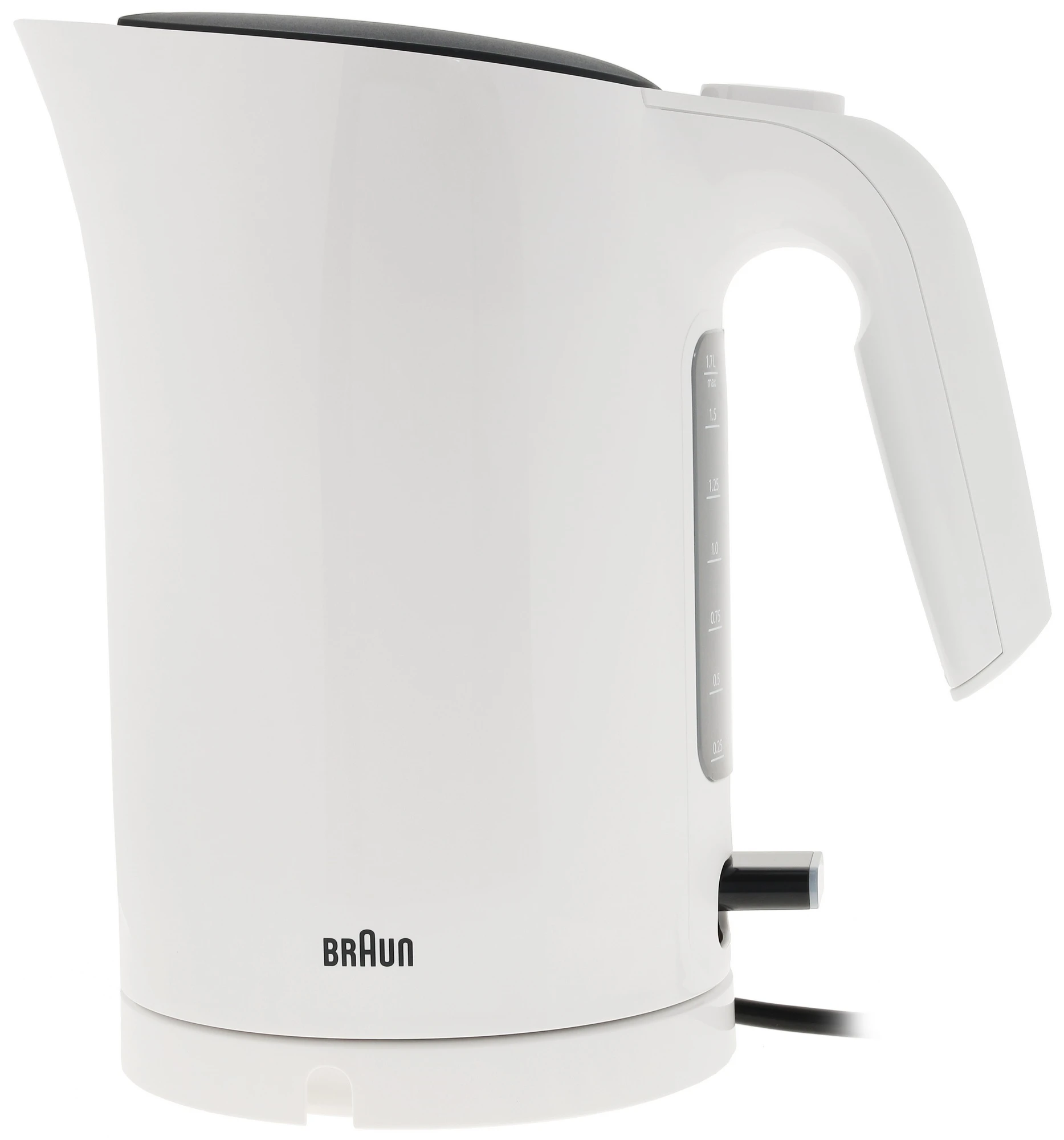 

Чайник электрический Braun WK3100WH, 1.7л., 2.2 кВт, пластик, черный/белый (0X21010008), WK3100WH
