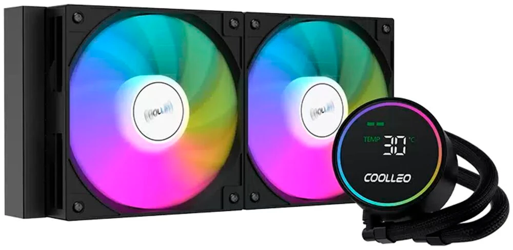 Жидкостное охлаждение Coolleo ICE Fairy DIG 240 LITE BK, 2x120 мм