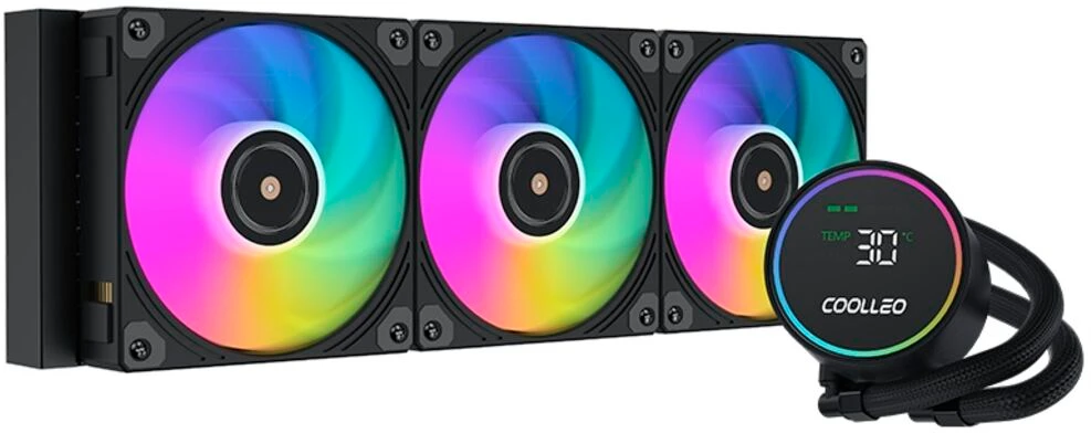Жидкостное охлаждение Coolleo ICE Fairy DIG 360 BK, 3x120 мм