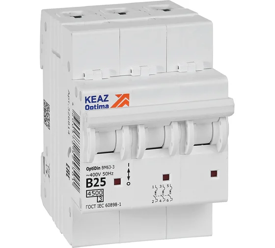 Выключатель автоматический КЭАЗ OptiDin BM63-3B32-4.5-УХЛ3 32А B 4,5 кА