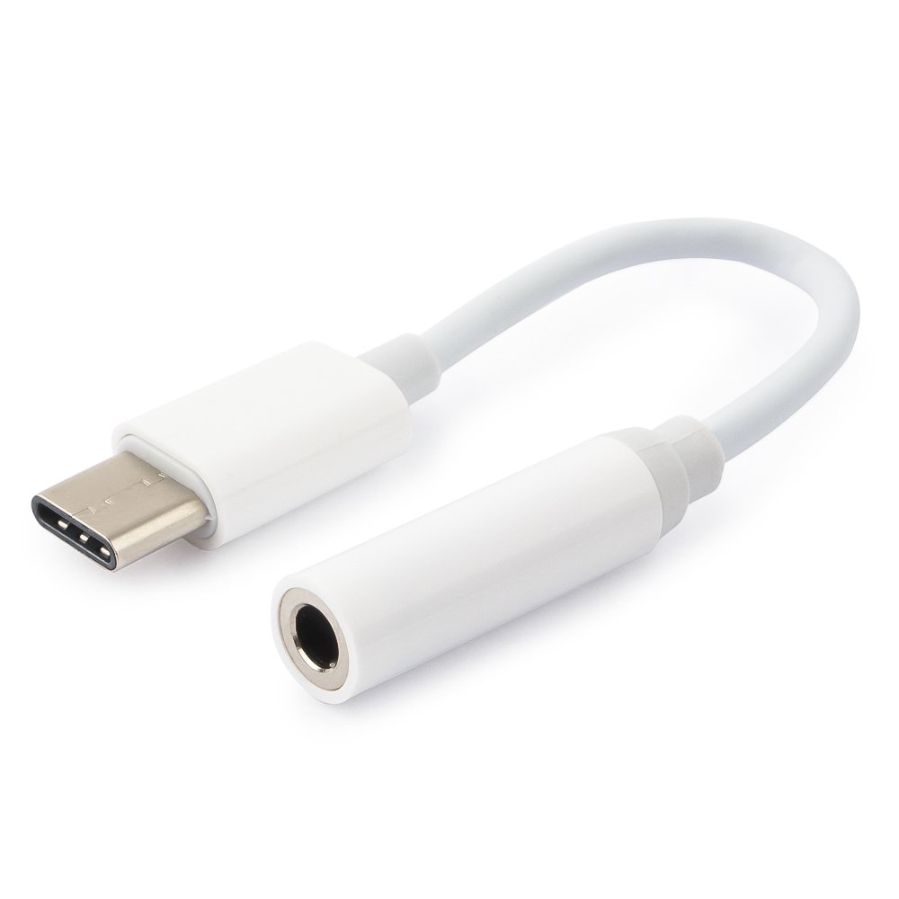 

Кабель-переходник (адаптер) USB Type-C(M)-Jack 3.5mm 4-pin(F), 15 см, белый, Cablexpert (CCA-UC3.5F-01-W)