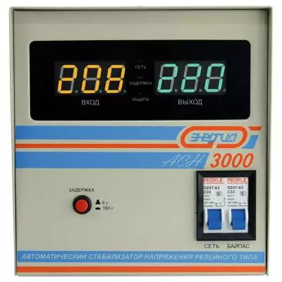 

Стабилизатор напряжения Энергия АСН-3000, 3000 VA, 2.1 кВт, клеммная колодка, белый (Е0101-0126), АСН-3000