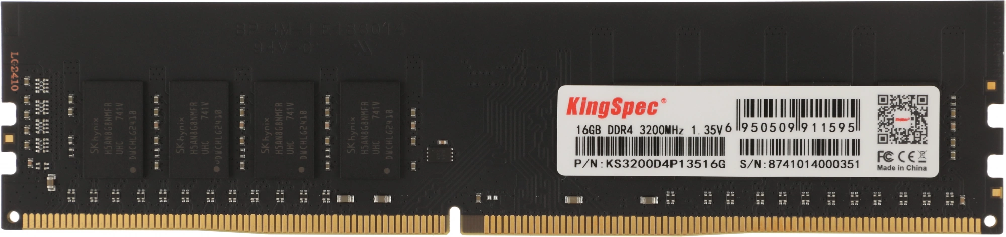 Память DDR4 DIMM 16Gb, 3200MHz KingSpec (KS3200D4P13516G)
