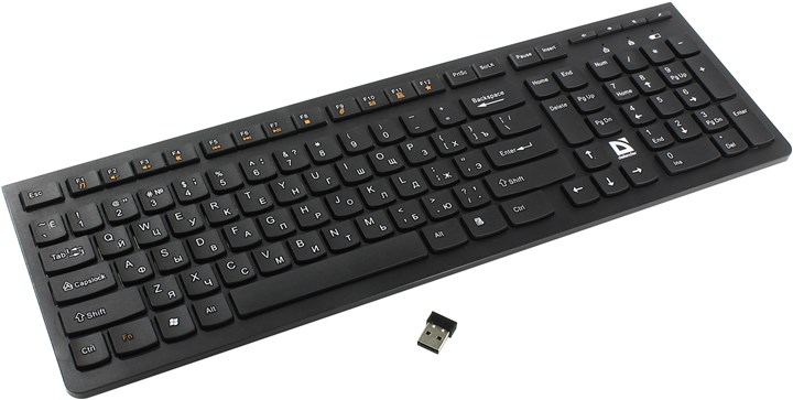 Клавиатура беспроводная Defender SM-535, мембранная, USB, черный (45535) б/у, незначительные следы эксплуатации