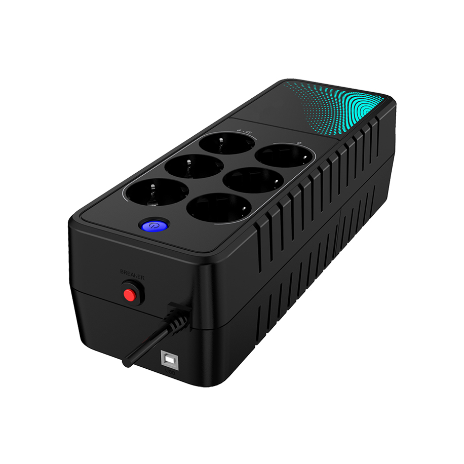 ИБП CBR Light LGT-850H-6F-LDB, 850 VA, 480 Вт, черный (LGT-850H-6F-LDB)
