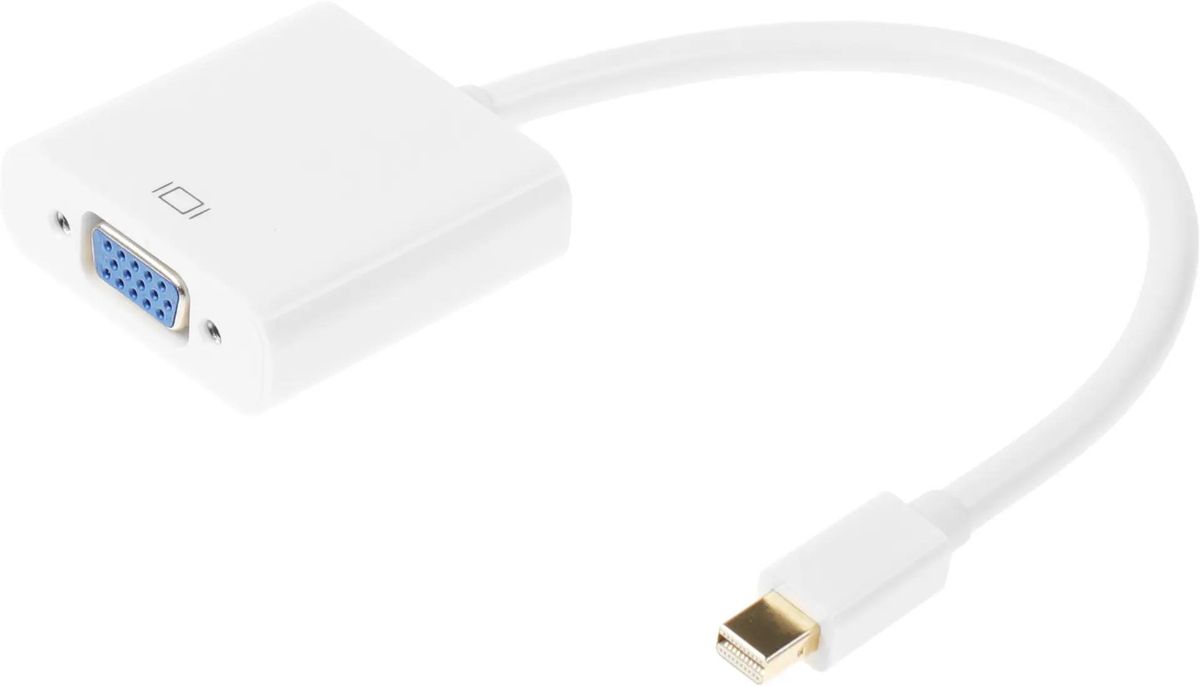 

Кабель-переходник (адаптер) Mini DisplayPort(20M)-VGA(15F), 10 см, белый Behpex (569818)