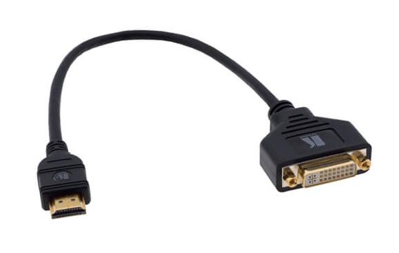 

Кабель-переходник (адаптер) DVI-I(29F)-HDMI(19M), 30 см, черный Kramer ADC-DF/HM (99-9497110), ADC-DF/HM