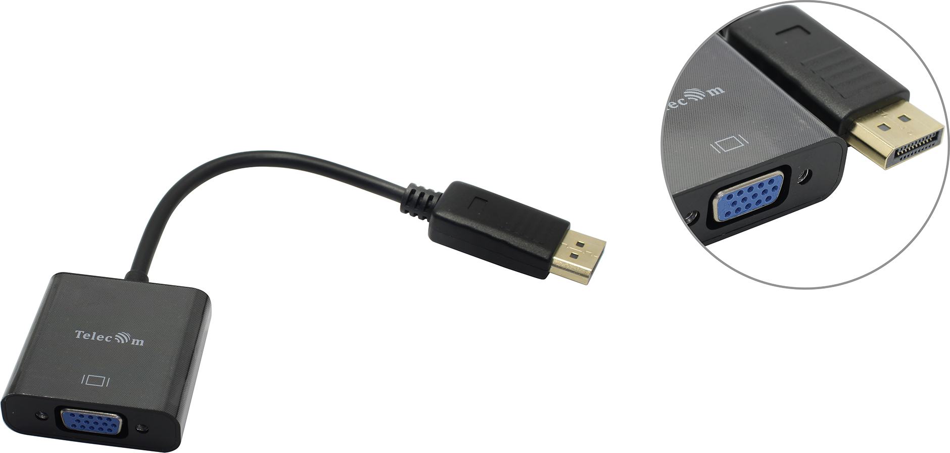 Конвертер DisplayPort(20M)-VGA(15F), 20 см Telecom, (TA552)
