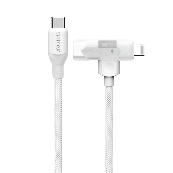 Кабель USB Type-C(M)-Lightning 8-pin(M)/USB Type-C(M), 1.5 м, белый, Momax 1-Link Flow Duo (DL56W)