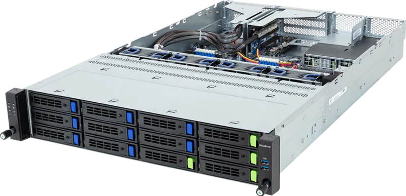 Серверная платформа Gigabyte R263-Z34-AAH1, 1xSocket SP5, 12xDDR5, 12x2.5/3.5 HDD HS, Redundant 2x1300 Вт 2U (6NR263Z34DR000ADH1)