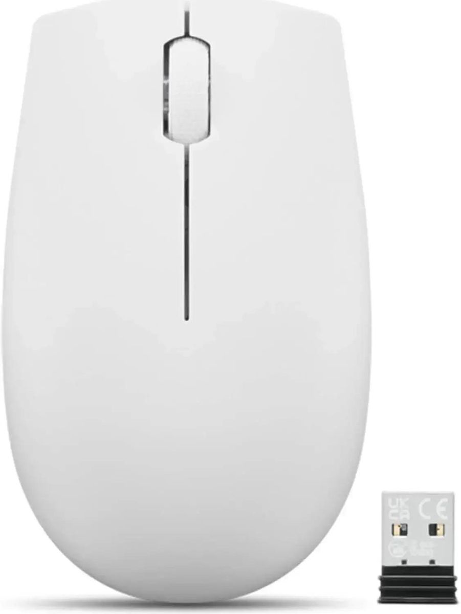 Мышь Lenovo 300 Wireless Compact, USB, светло-серый (GY51L15677)