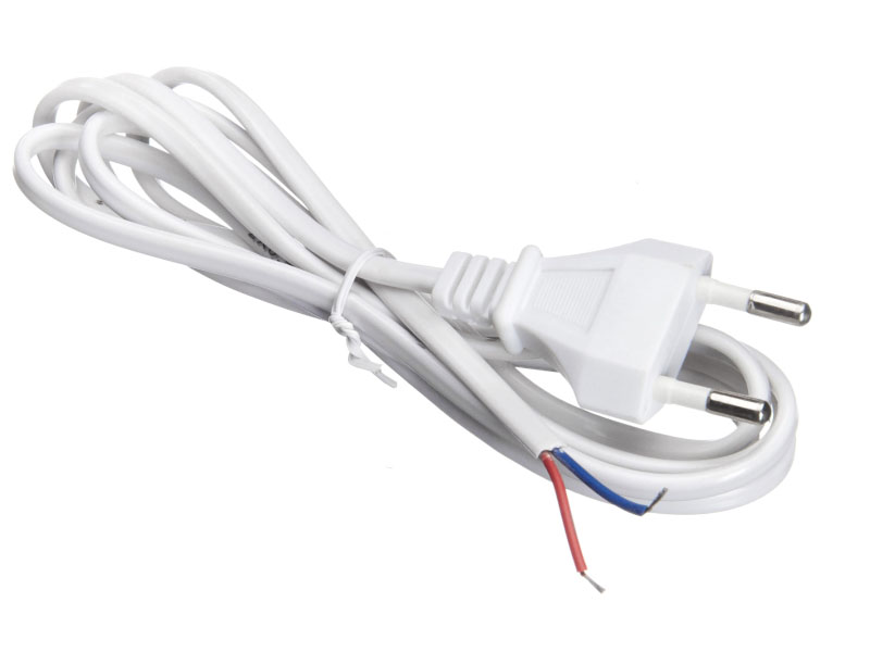 

Кабель питания Europlug(M)-без разъема прямая вилка, 2.5А, 0.5кв.мм, 1.8 м, белый Netko Optima (CF 22010-1.8W)