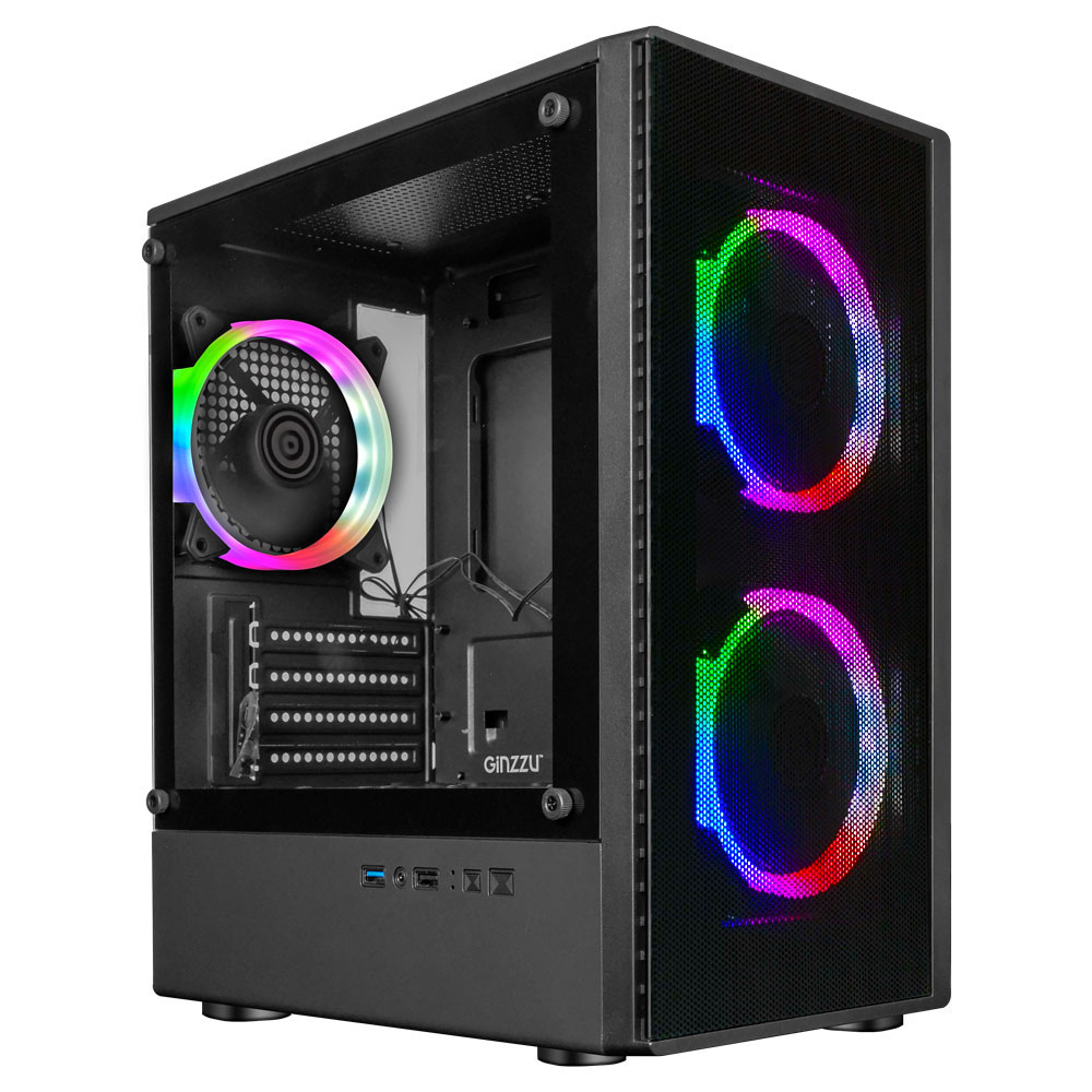 Корпус Ginzzu CL405, Mini-Tower, без БП, черный