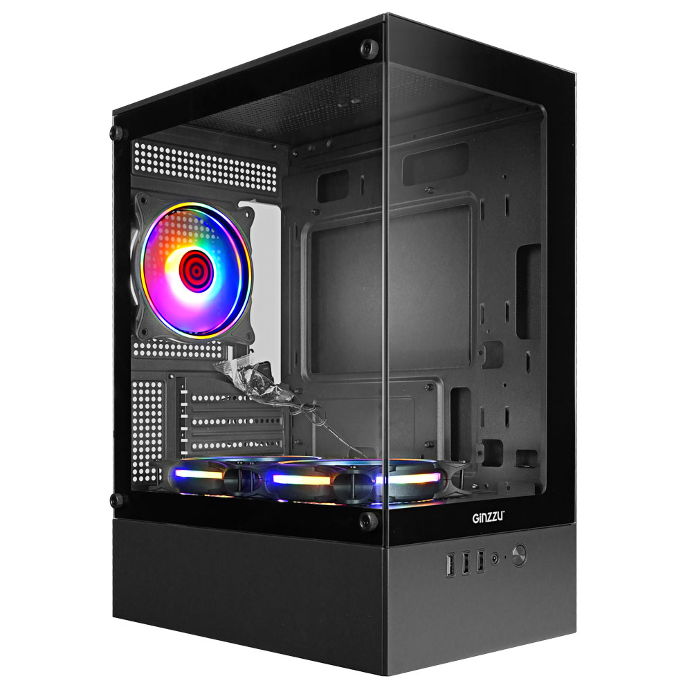 Корпус Ginzzu CL475, Mini-Tower, без БП, черный