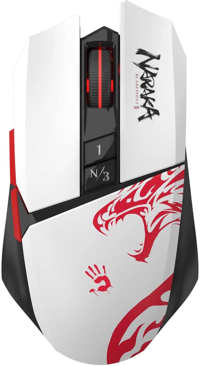 Мышь A4Tech Bloody R36 Ultra, Bluetooth/Радиоканал/USB, черный/белый/красный (R36 ULTRA NARAKA USB)