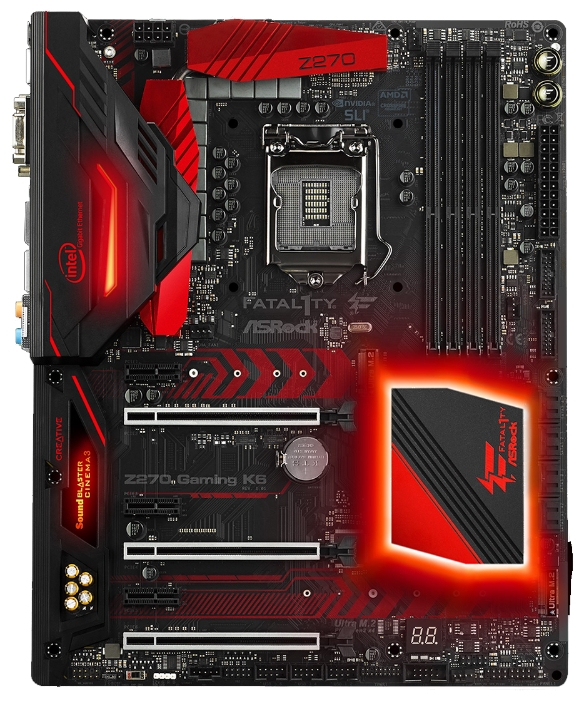 Материнская плата ASRock Fatal1ty Z270 Gaming K6, Socket1151, Intel Z270, ATX