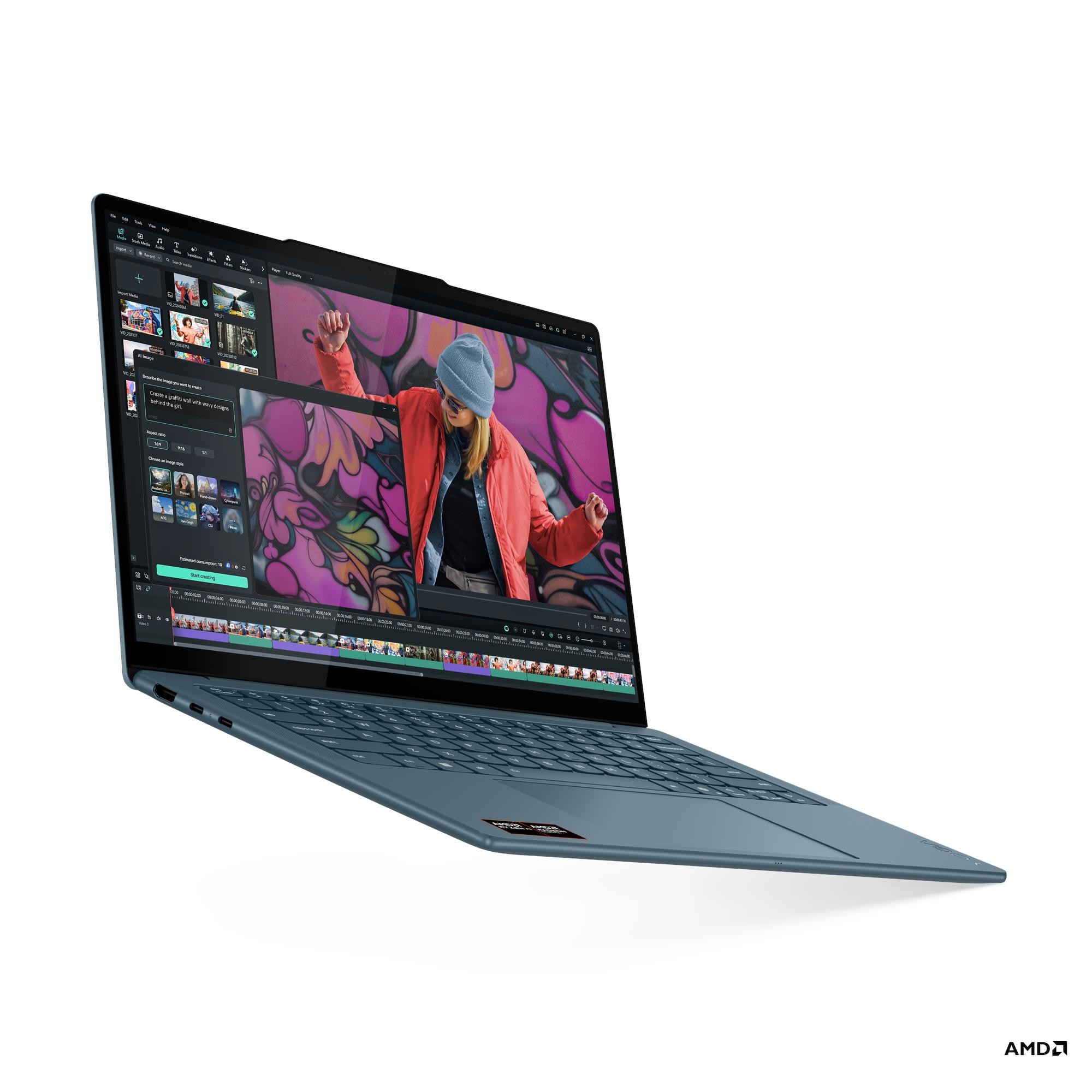 Ноутбук 14" Lenovo Yoga Slim 7 14AKP10, бирюзовый (83JY0009RK)