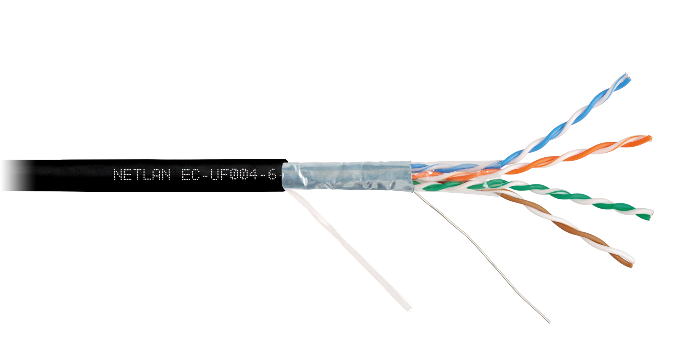 Витая пара NETLAN FTP кат.6 4 пары CU 305м. PE (EC-UF004-6-PE-BK)