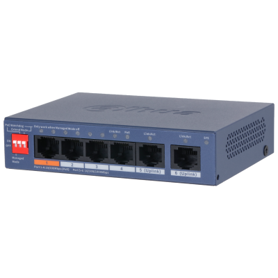 Коммутатор Dahua CS4006-4ET2GT-60, 4x100 Мбит/с, SFP/uplink: RJ-45x2 (DH-CS4006-4ET2GT-60)
