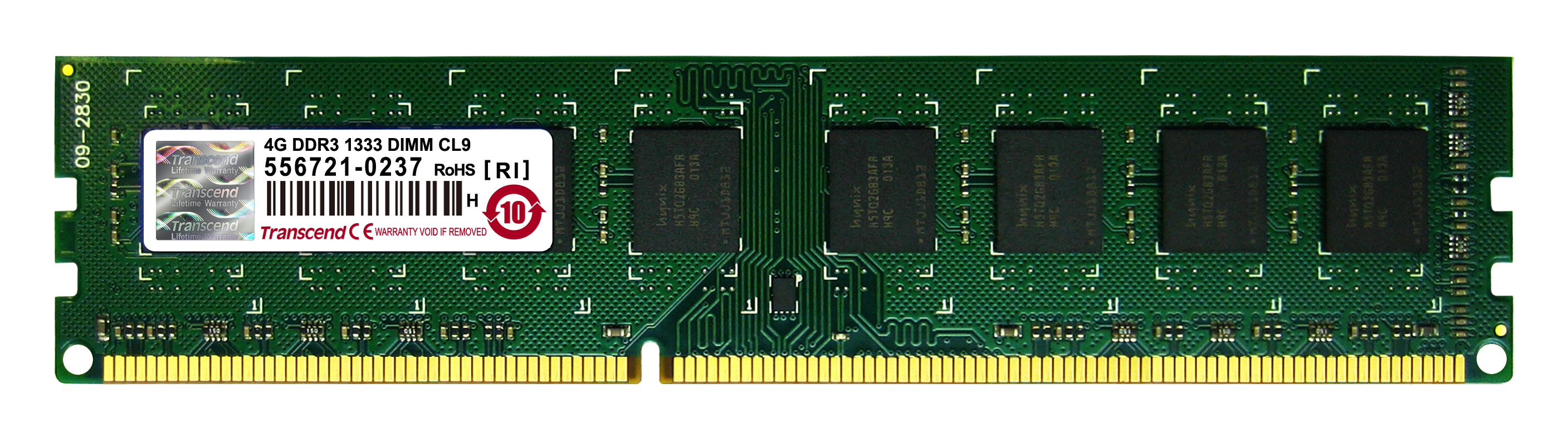 Память DDR3 DIMM 4Gb, 1333MHz Transcend (TS512MLK64V3N)