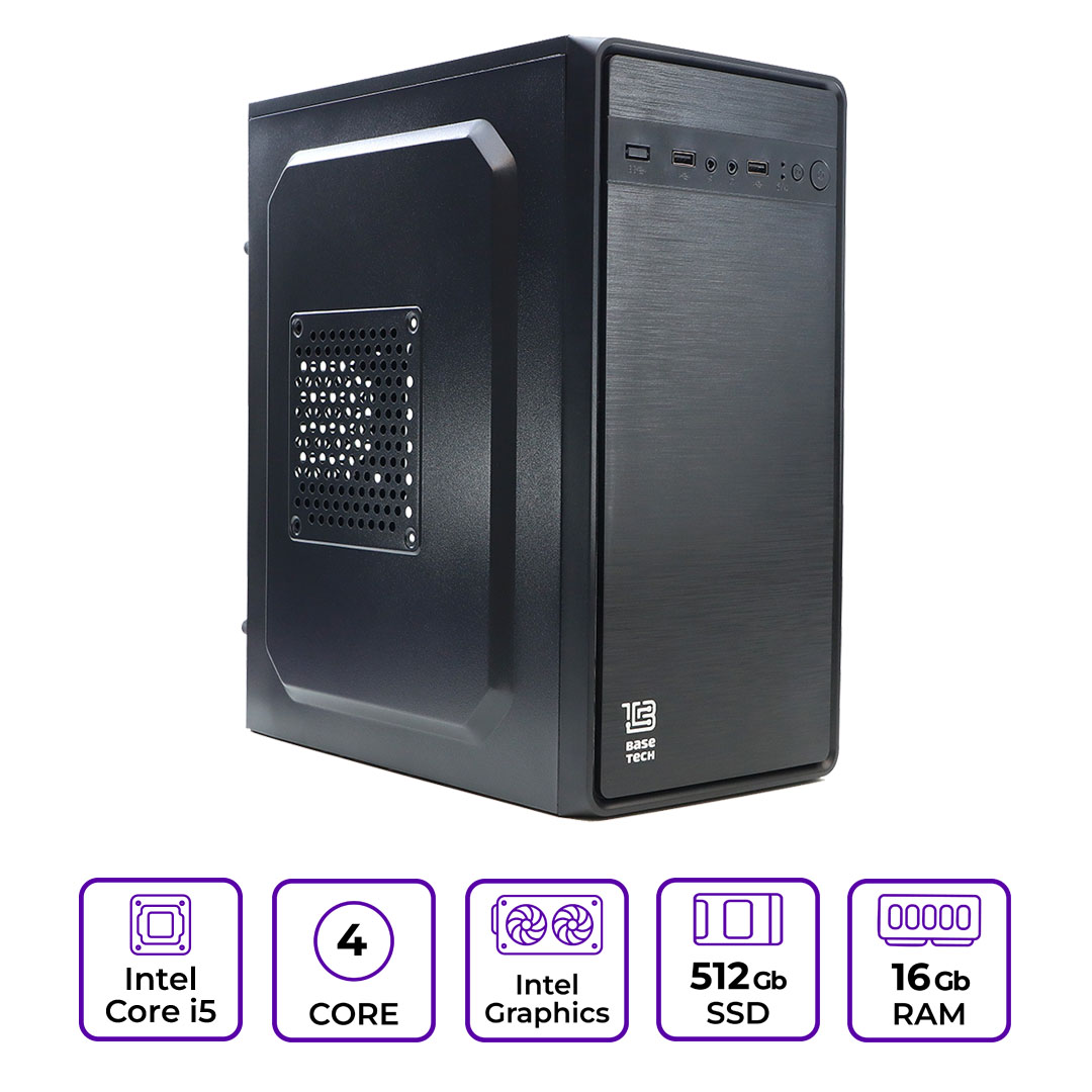 ПК BaseTech Basic BSBMN09 Intel Core i5 4570, 16Gb DDR3, 512Gb SSD, Graphics 4600, W10Pro