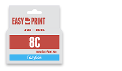 

Картридж EasyPrint IC-CLI8C (CLI-8C) для Canon PIXMA iP4200/5200/Pro9000/MP500/600, голубой, с чипом