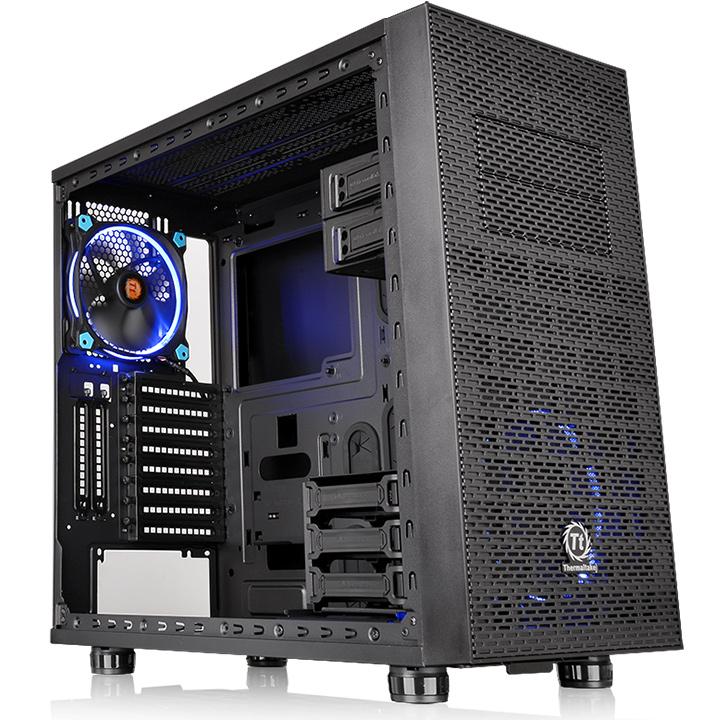 Корпус Thermaltake Core X31, ATX, Midi-Tower, синяя подсветка, черный, без БП (CA-1E9-00M1WN-03)