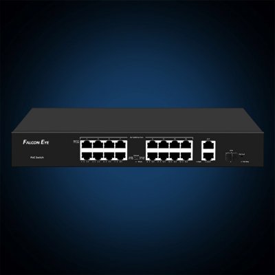 Коммутатор Falcon Eye FE-16FPG2S1, 16x100 Мбит/с, SFP 1x1 Гбит/с, SFP/uplink: RJ-45x2 (00-00330354)