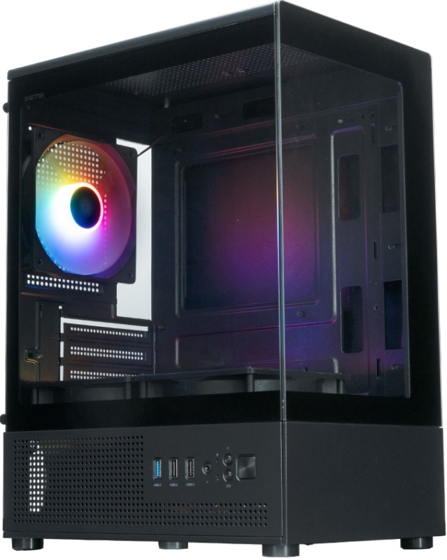 Корпус XASTRA Q300M 3FRGB, Mini-Tower, без БП, черный
