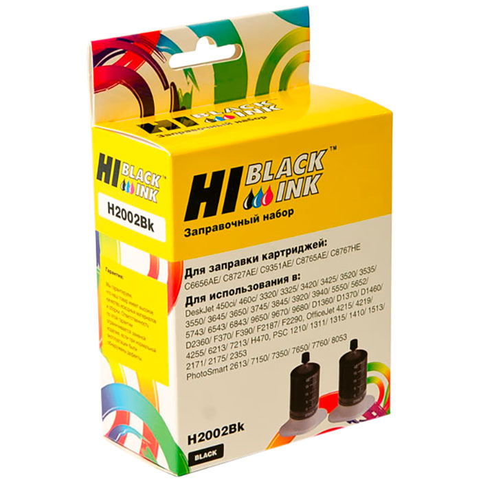 

Заправочный набор струйный Hi-Black, 2x20мл, черный для DJ 450cbi / 460c / 3320 / 3325 / 3420c / 3425c / 3520 / 3535 / 3550c / 3650c / 3745c / 3845 / 3920 / 3940 / 5550 / 5652 / 5743 / 6543 / 6843 / 9650 / 9670 / 9680 / D1360 / D1460 / D2360 / F370 / F218