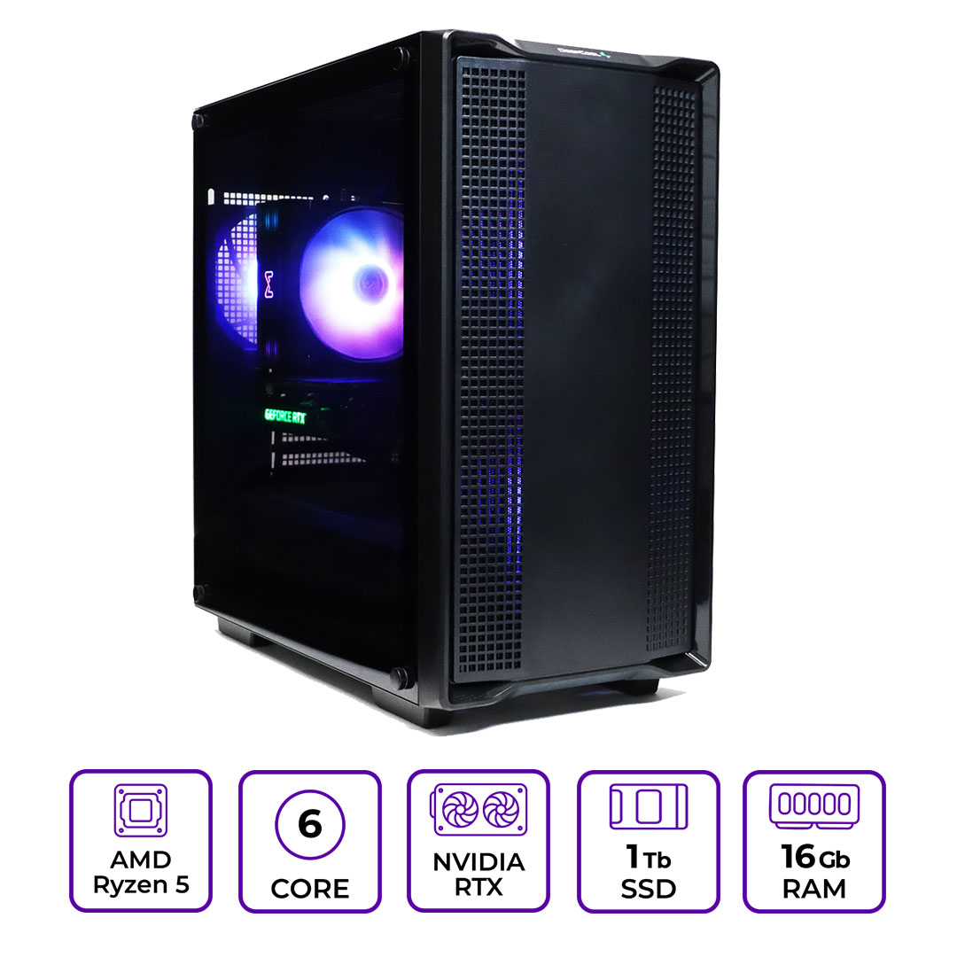 ПК Mastero Gaming MSGMN04 AMD Ryzen 5 5600, 16Gb DDR4, 1Tb SSD, RTX 3060, Без ОС