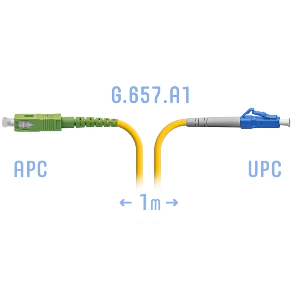 Патч-корд оптический SNR одномодовый, одинарный, 1 м (BO-PC-LC/UPC-SC/APC-A-1m)