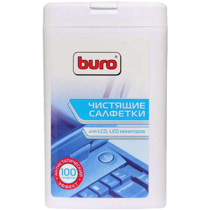 Салфетки влажные 100шт. для экранов BU-TFT Buro